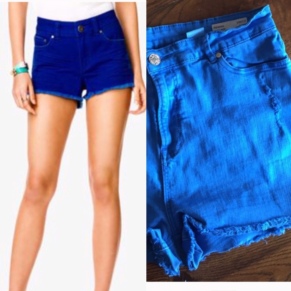 BUFFALO High Waist Blue Denim Shorts David Bitton